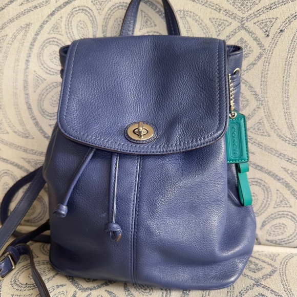 Coach Leather Mini Backpack in Periwinkle Blue & Turquoise - Picture 1 of 13